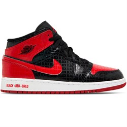Детские кроссовки Air Jordan 1 Mid GS SS "Bred Text"